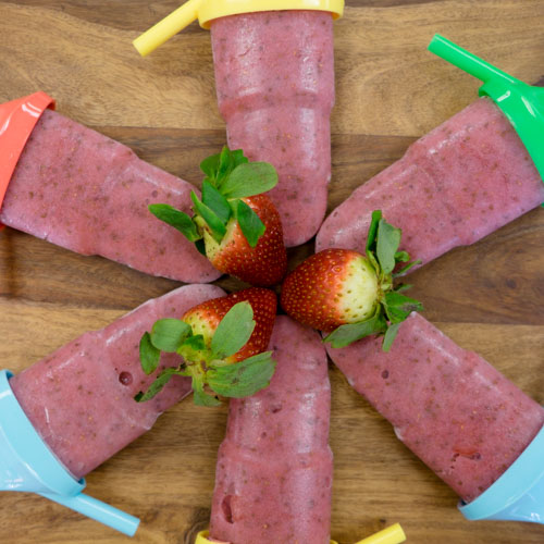 Strawberry Chia Seed Popsicles